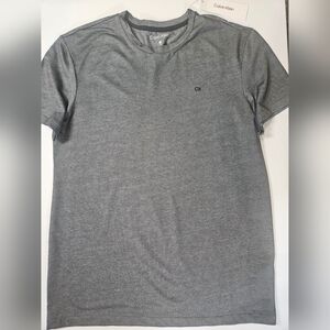 Calvin Klein Mens T-Shirt Small Grey Black CK‎ Logo Moisture Wicking Loungewear
